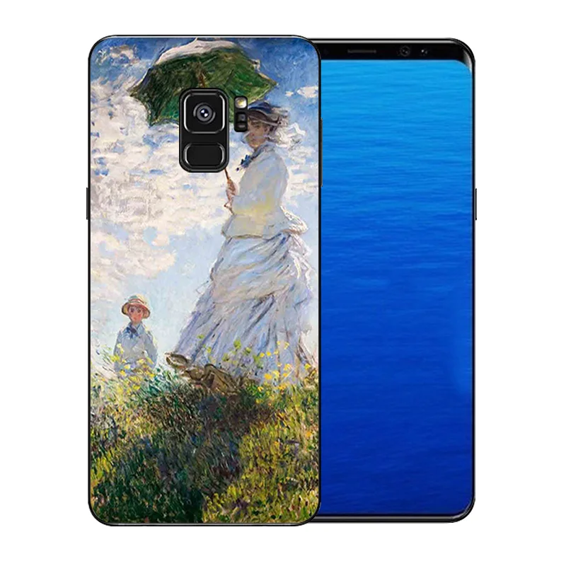 5.8&quot for Samsung Galaxy S9 Clear Silicone Cases Van Gogh Pattern Luxury Coque Soft DIY Cover |