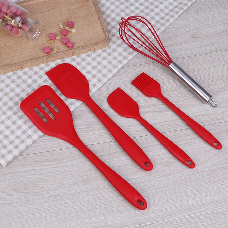 Новинка 5 шт./компл. красные силиконовые наборы инструментов для приготовления