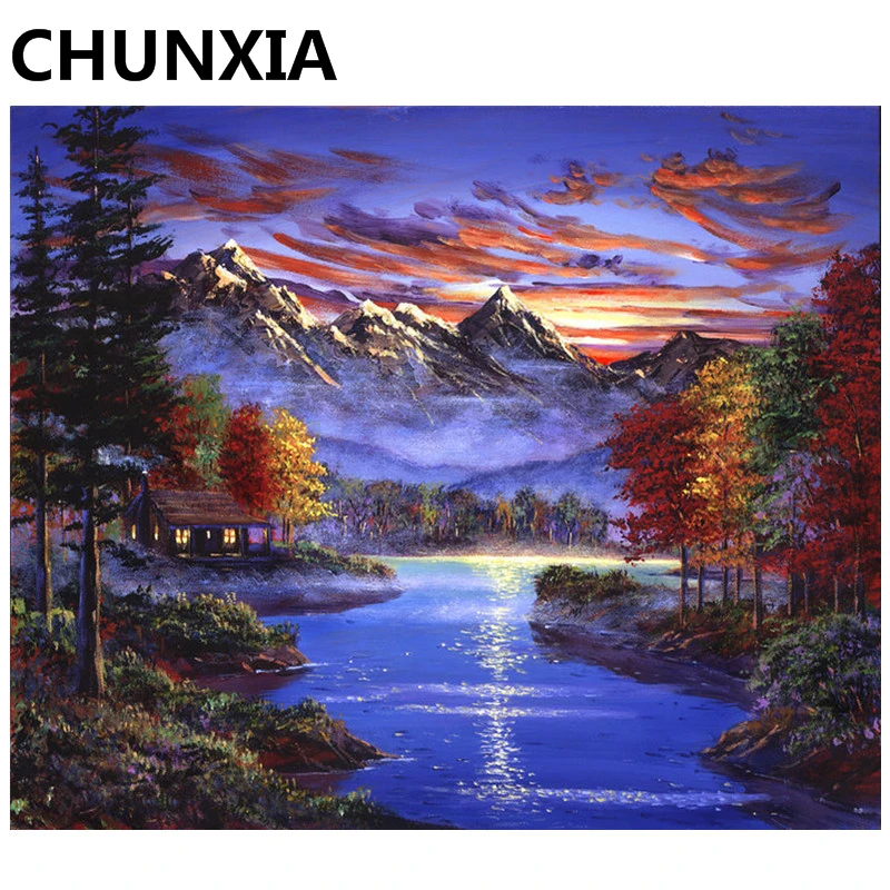 CHUNXIA покраска по номерам DIY обрамленные картины из масляной краски для рисования