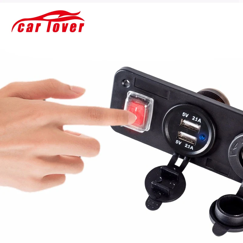Автомобильное зарядное устройство мотоциклетная вилка двойной USB адаптер + 12 В/24