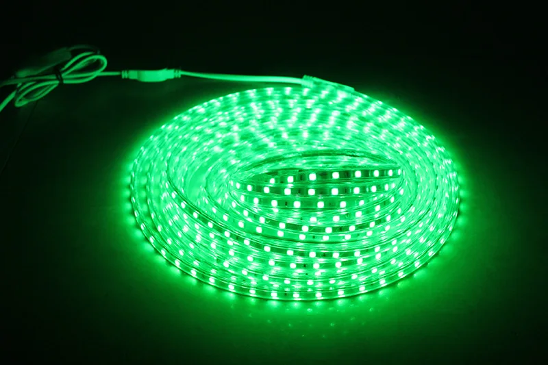 SMD 5050 AC 220 V Светодиодные ленты с переключателем Водонепроницаемый Светодиодные ленты света 220 V светодиодная лента 220в светодиодный лента для накладный ресниц, 3 м 5 м 10 м 15 м светодиодный лента
