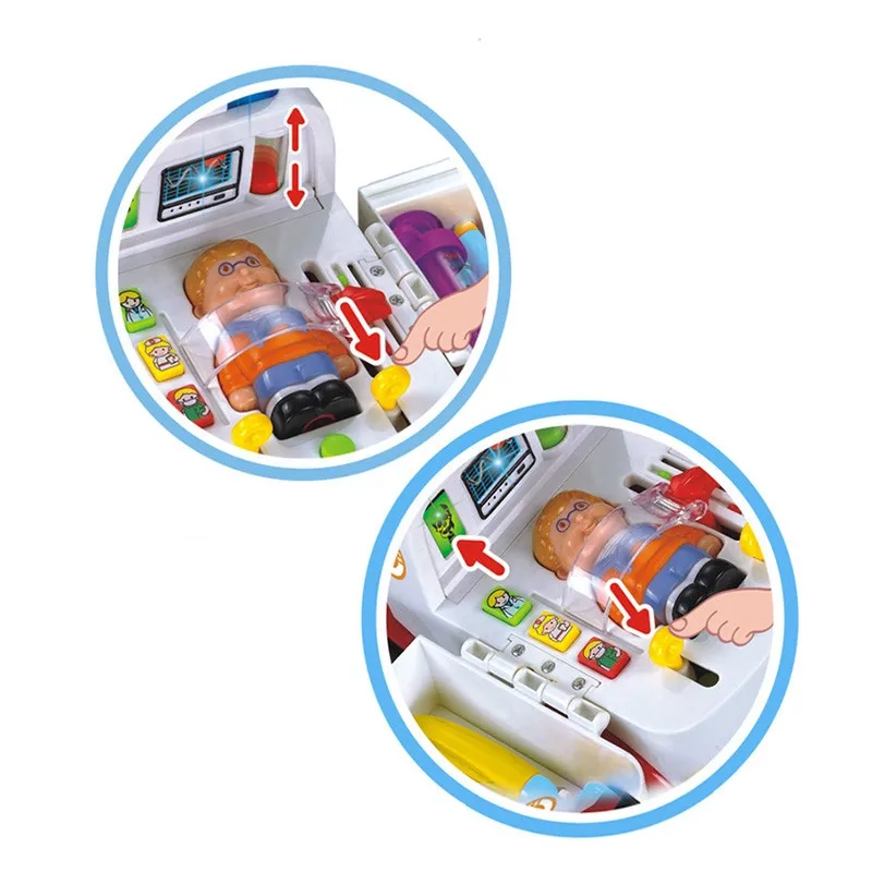 Детский развивающий детский игрушечный автомобиль для детей от 0 до 3 лет, модель скорой помощи, электрический игрушечный автомобиль с пультом дистанционного управления, светильник с музыкой