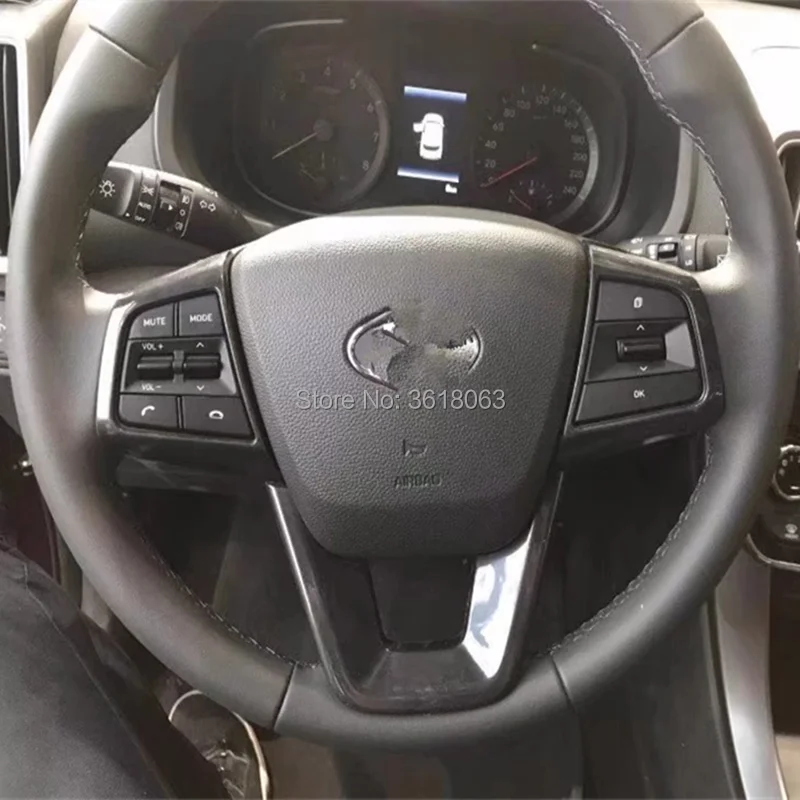 Для Hyundai ix35 2018 наклейка на крышку кнопки рулевого колеса украшение из АБС
