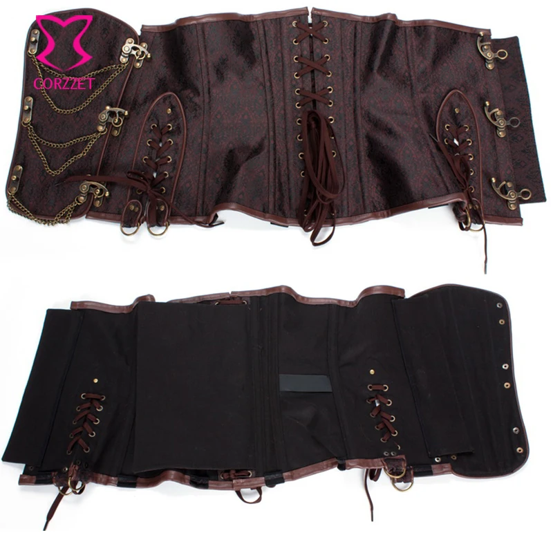 Корсет для талии цепочка в стиле стимпанк кутюрные стальные косточки под грудью