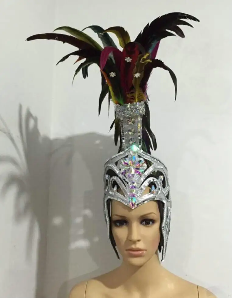 Мужской ободок с перьями вечерние ободки в римском стиле синего розового белого