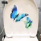 YOJA 20.2X22.1CM Акварельная Летающая бабочка модное современное искусство домашний Настенный декор Туалет Наклейка T1-2054