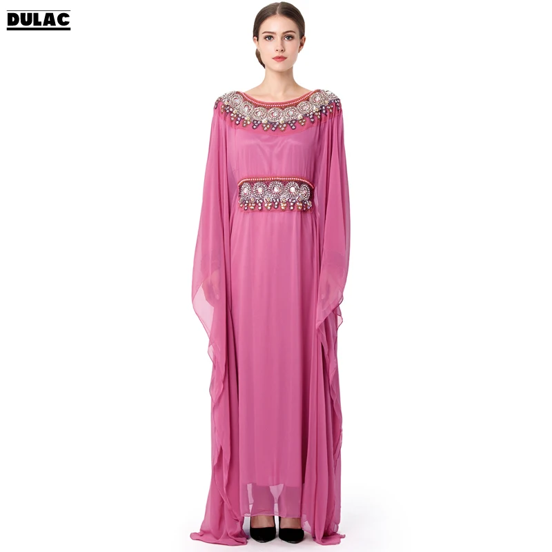 Рамадан Лето Для женщин Мода o образным вырезом с длинным рукавом Повседневное