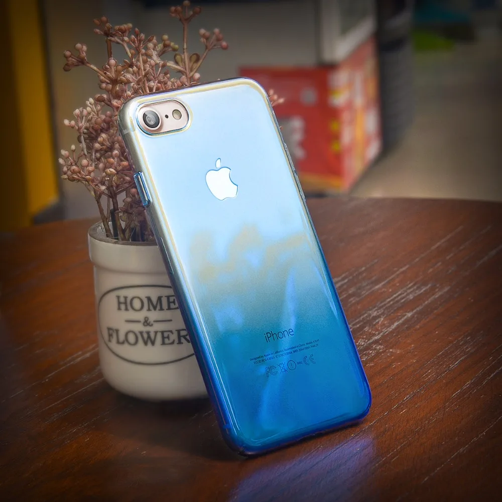 GrandEver Case For iPhone 6 6s Plus Ultra Thin Blue Ray Clear for 6S Phone Cool Gradient Transparent Back Cover | Мобильные телефоны