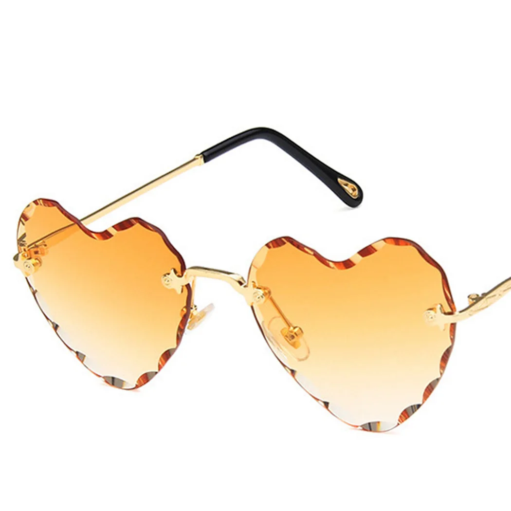 Trend Love Heart солнцезащитные очки для женщин с толстой оправой без оправы обрезки