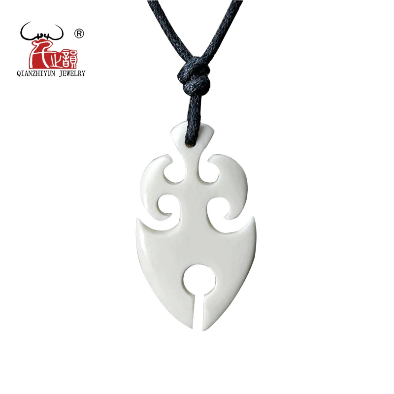 GX026 New Zealand Maori jewelry handmade yak bone Koru pendant Primitive tribes totem amulet Hawaii for surfing | Украшения и