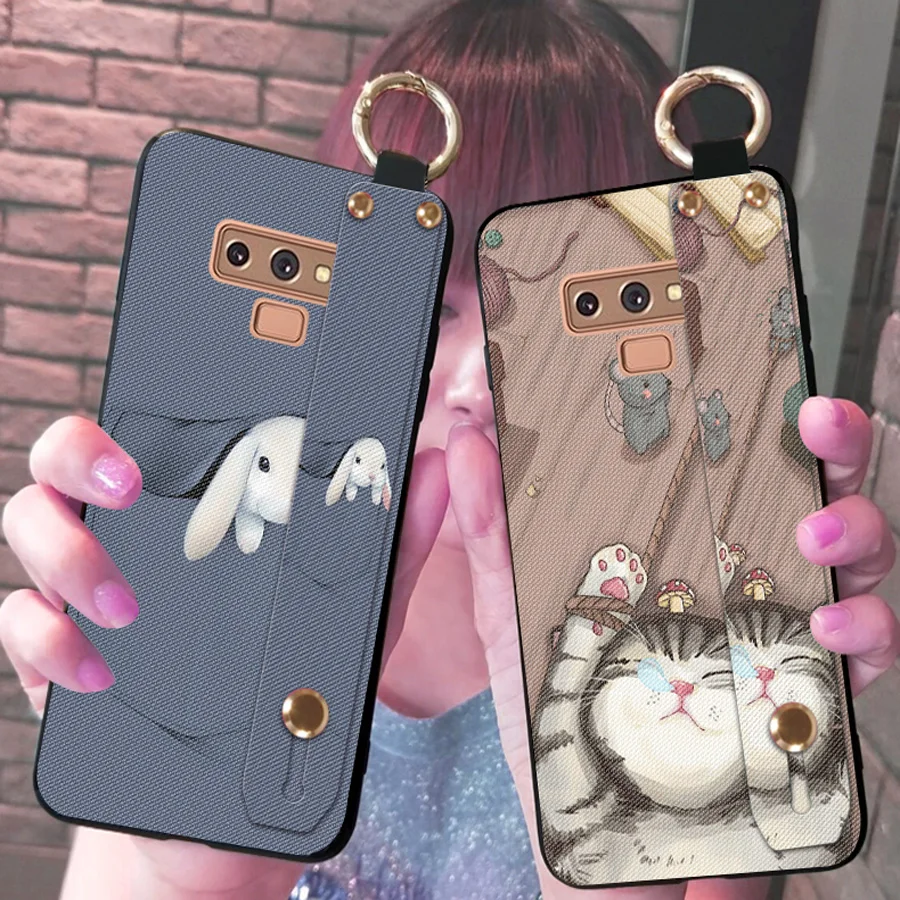 Кот», «кролик» ТПУ кейс для samsung galaxy A20 30 50 60 40 70 M20 s8 s9 s10 plus note 8 9 чехол милый мультяшный браслет в виде ракушки