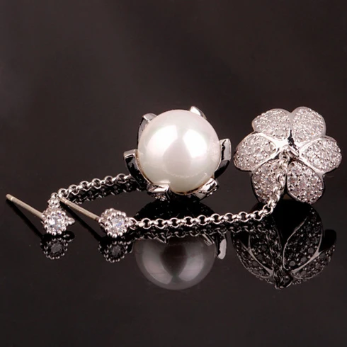 925 серьги Tremella длинные серьги-гвоздики из ракушки и жемчуга | Украшения