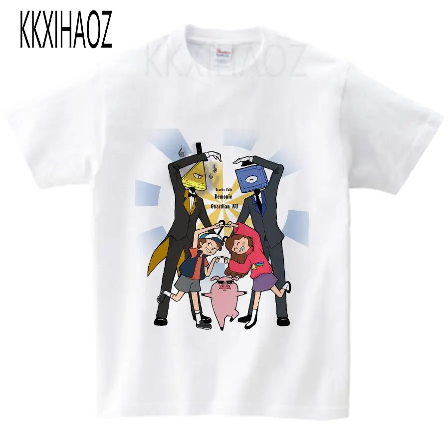 white childreT-shirt Футболка с рисунком Гравити Фолз Мэйбл Диппер для маленьких мальчиков и девочек детские летние топы с короткими рукавами, детская забавная Повседневная футболка, NN - Цвет: white childreT-shirt