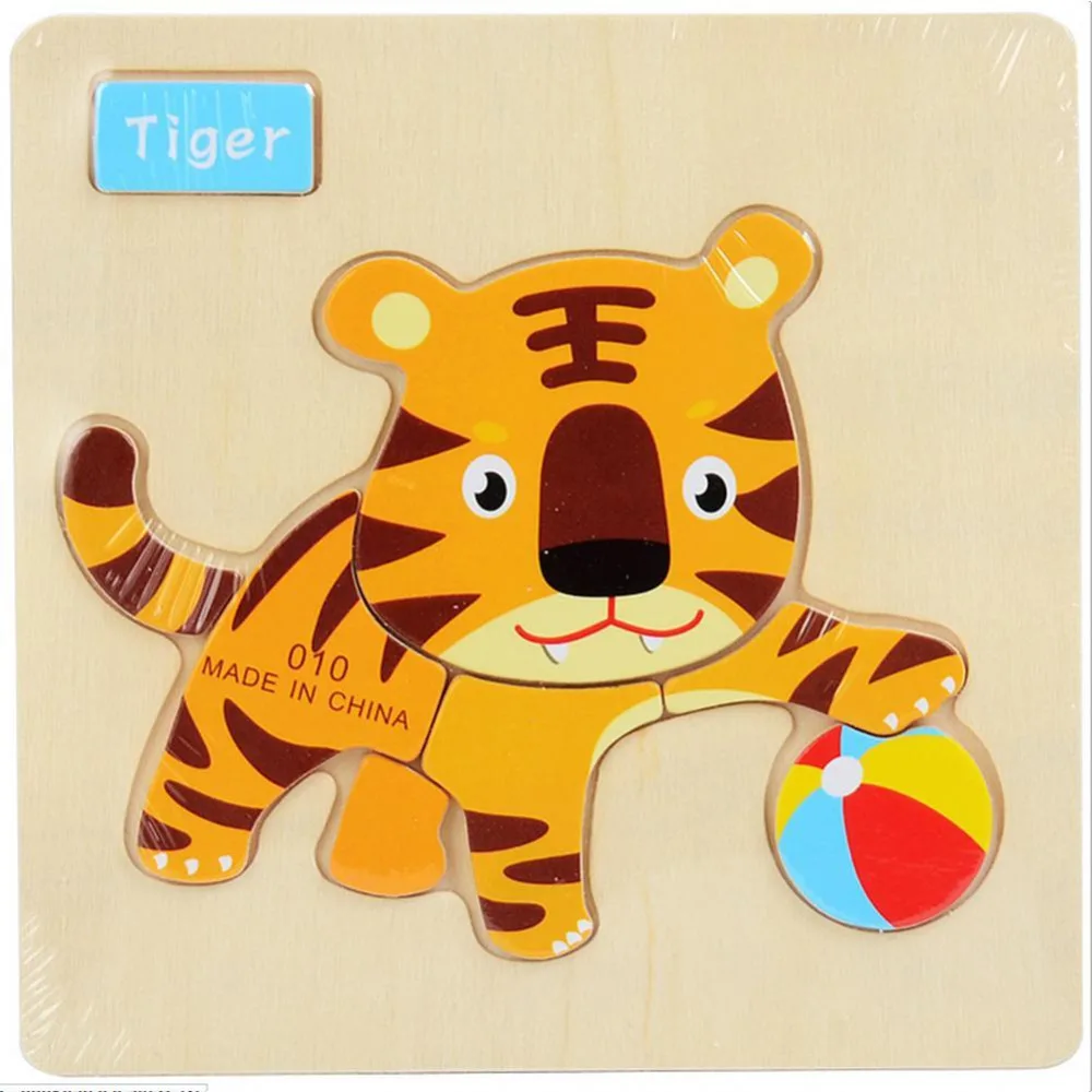 Оригинальные Развивающие деревянные 3D головоломки игрушки для детей Мультяшные