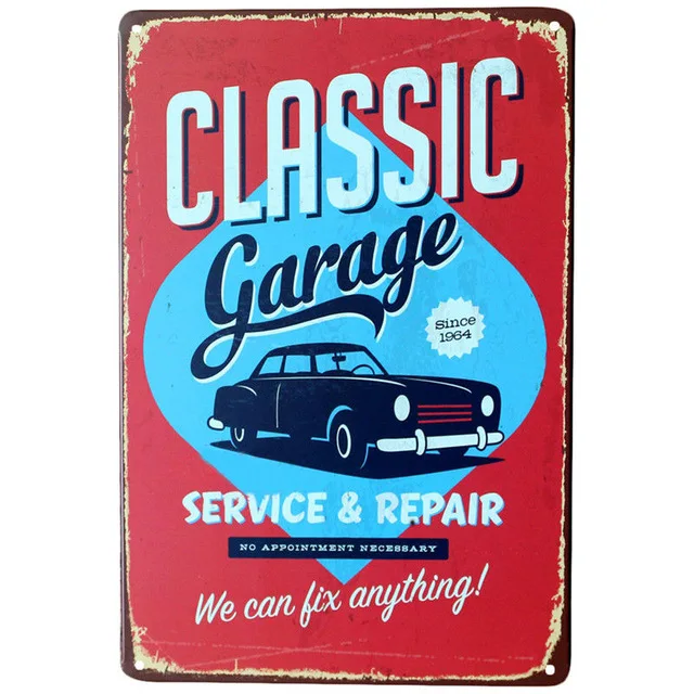 Оптовая продажа &quotGarage Rules&quot винтажные металлические оловянные знаки для