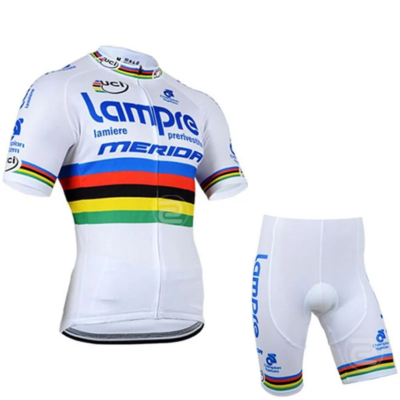 Триатлон Lampre бренд Велоспорт Джерси Набор мотобайк, велосипед, велотренажер одежда Дышащие Горные велосипед одежда Maillot Roupas Ciclismo