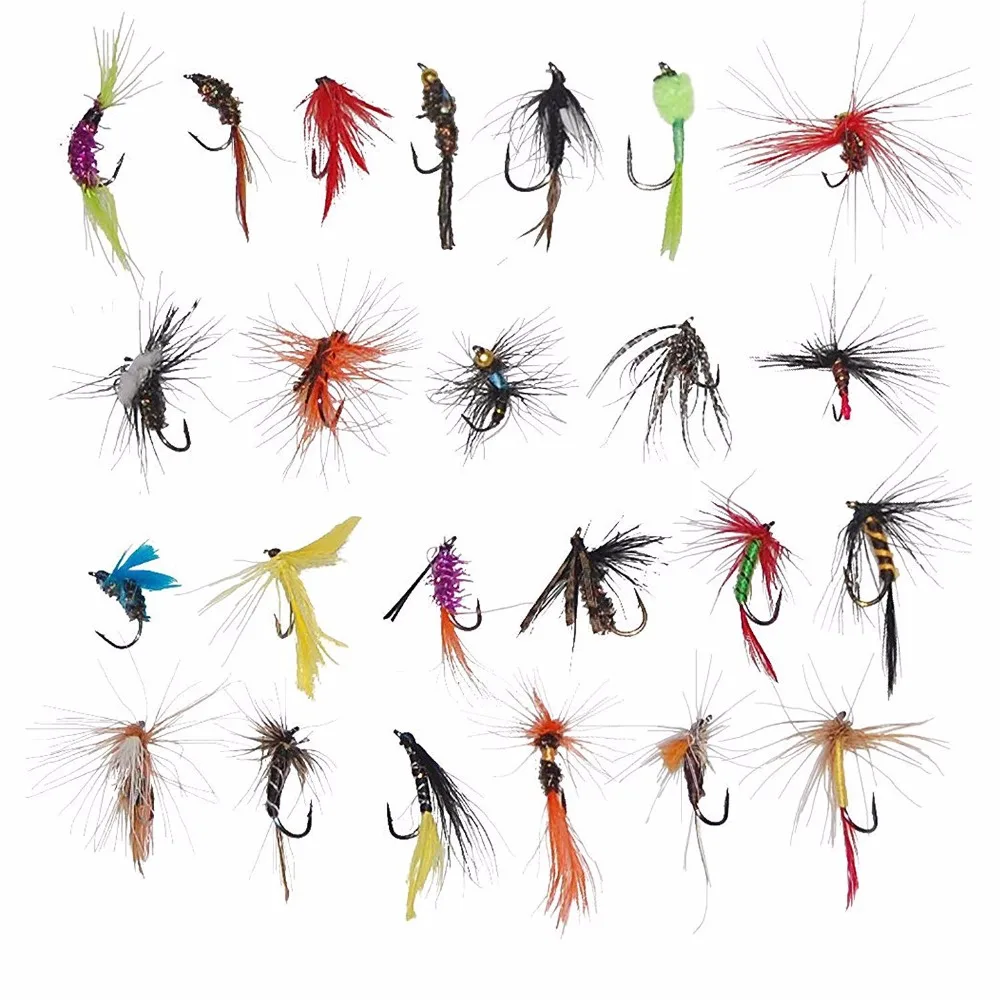 94 шт. набор приманки для ловли нахлыстом Сухой Влажной мухи плавающий мушек басов
