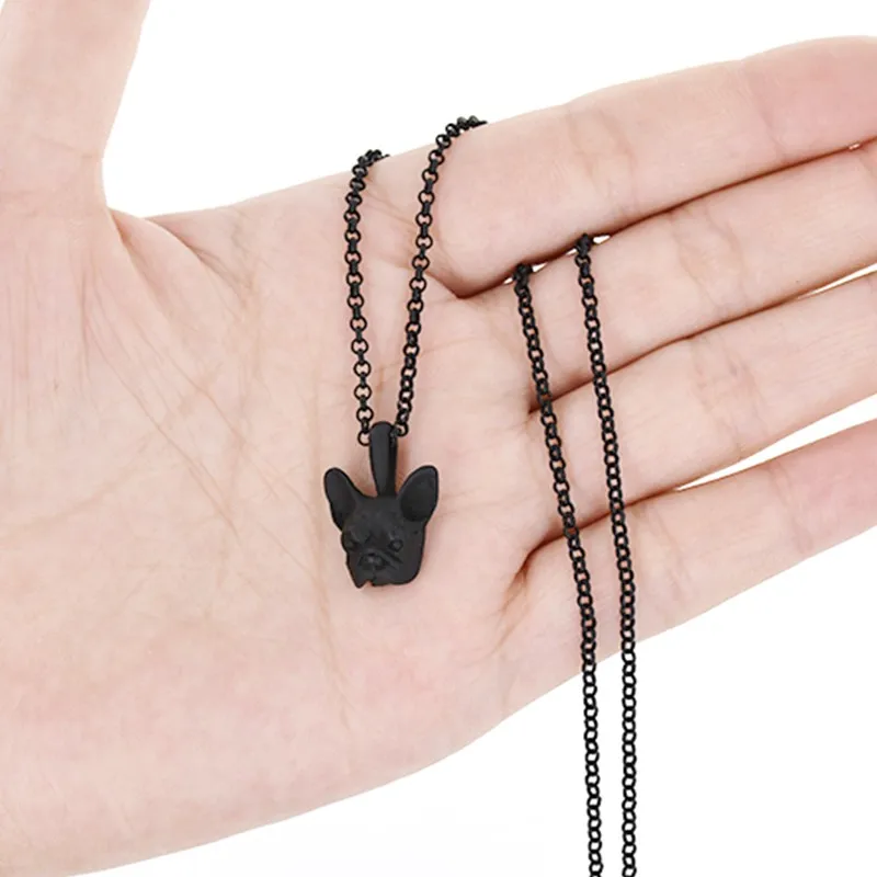 Бохо Французский бульдог посеребренное ожерелье женское ювелирное украшение