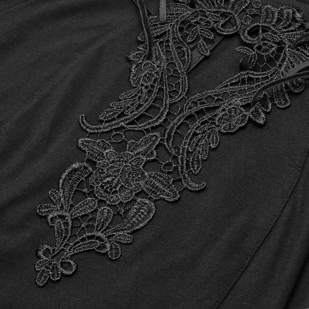 Женское платье с длинным рукавом Pank Rave кружевное воротником стойкой и цветочным