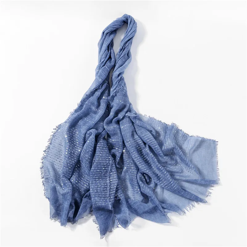 10pcs/lot Luxury Women's Striped Sequins Muslim Hijab Solid Color Tassel Edge Islamic Scarf Fashion Shiny Scarves Shawl Hot Sale |