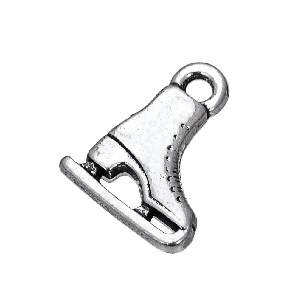 10 шт. антикварная фигурка из серебра шармы круглой формы для катания на коньках