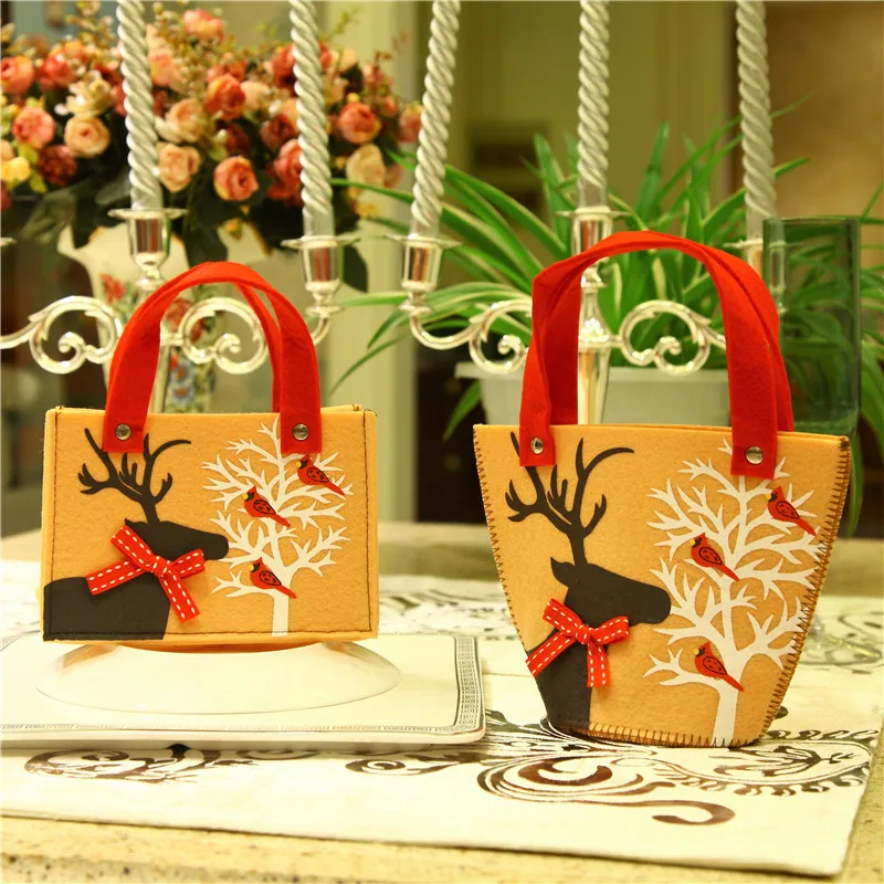 Рождественские подарочные пакеты 4 шт./компл. держатели для конфет с рисунком