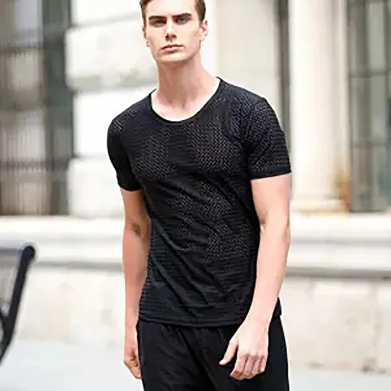 Мужская сетчатая прозрачная летняя футболка 2019 модная сексуальная уличная