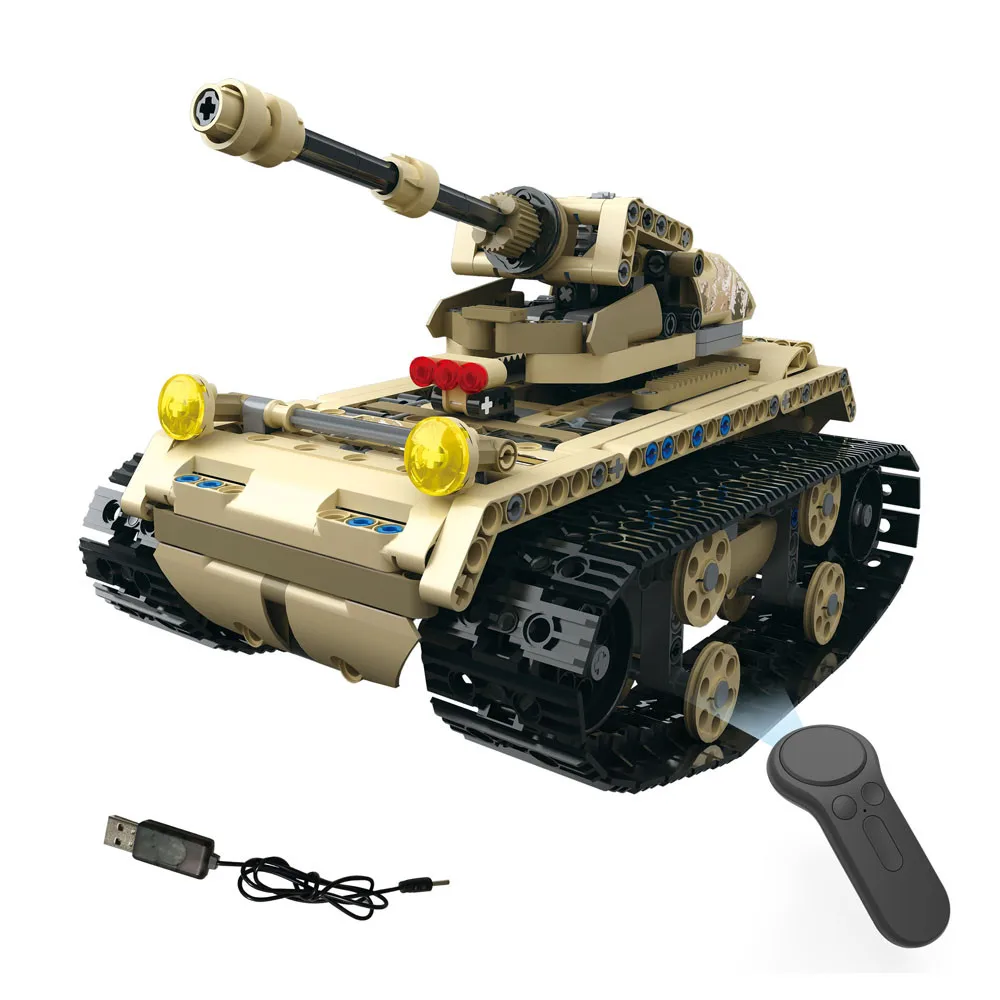 Rc Танк 1:18 DIY собрать RC Автомобили сплав 2,4G радиоуправляемые кирпичные игрушки-танки подарок армейский Танк строительные блоки кирпичи робот