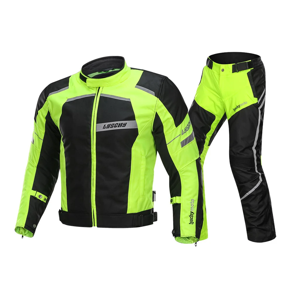 LY-Suit Yellow LYSCHY летняя мотоциклетная куртка detecable Chaqueta Moto куртка Водонепроницаемая дышащая сетка мото брюки костюм защитное снаряжение - Цвет: LY-Suit Yellow