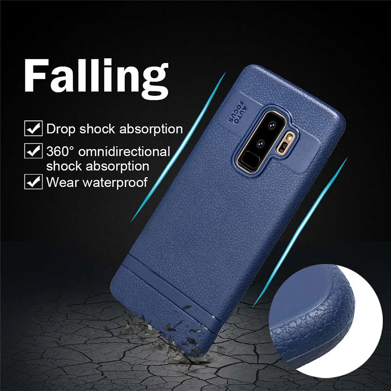 Силиконовый противоударный чехол Turata из зернистой кожи для samsung Galaxy S7/S7 Edge/S8/S8
