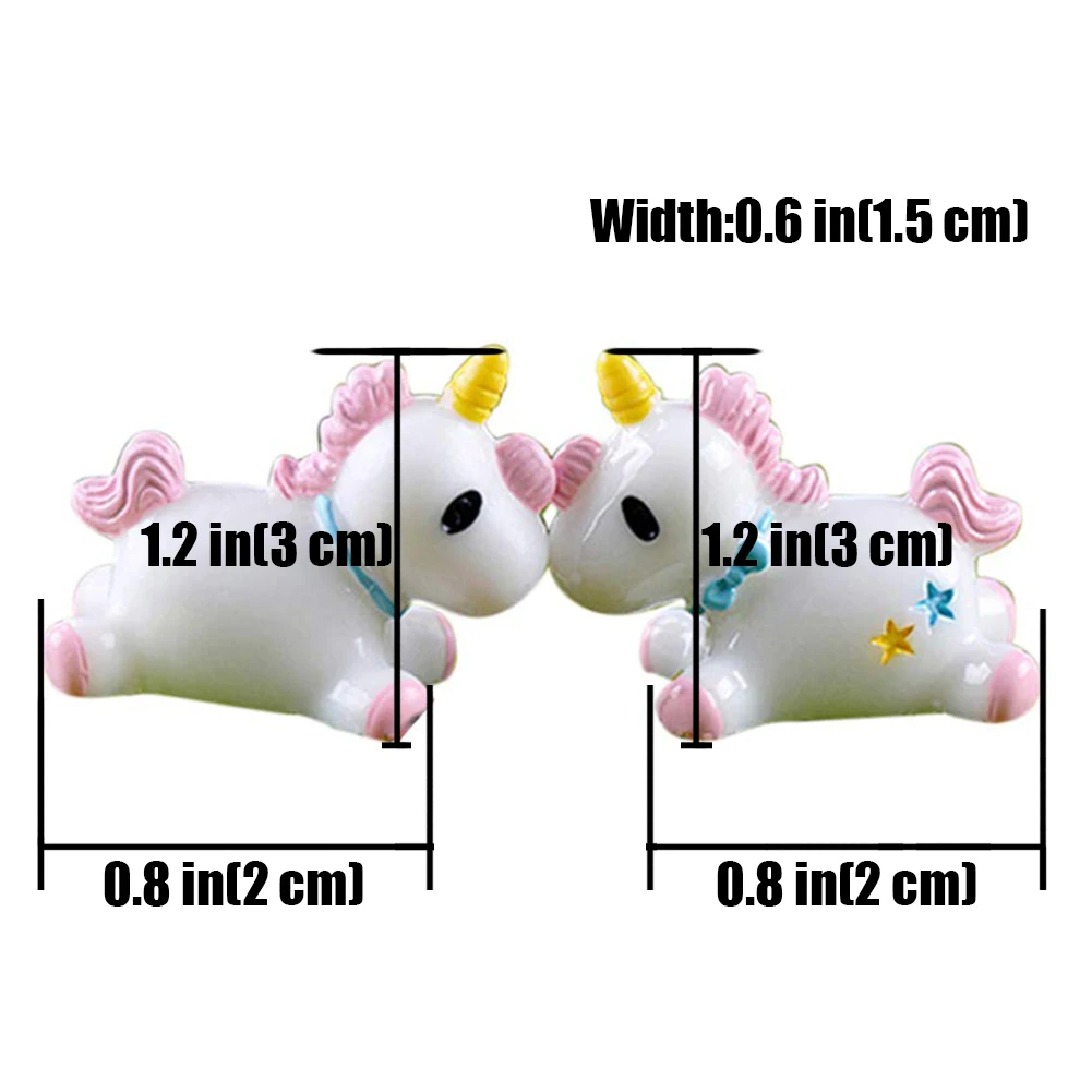 Смола статуэтка единорога 4 шт. единорог модель игрушки микро ландшафт сделай сам