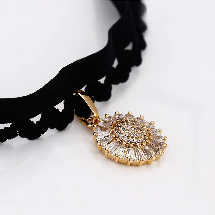 Колье за шею женская одежда аксессуары черного кружева татуировки готический