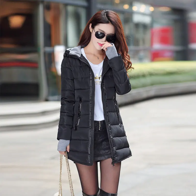Куртка женская с хлопковой подкладкой средней длины 2019 | Женская одежда
