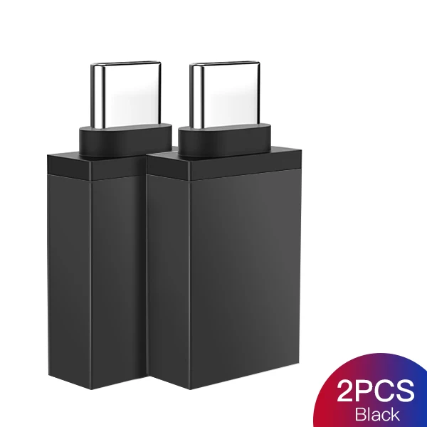 2PC Black Адаптер ACCEZZ OTG usb type-C для One Plus 5 для LG G5 G6 Xiaomi Mi 5 6 8 samsung Galaxy S8 S9, синхронизация данных для телефона - Цвет: 2PC Black