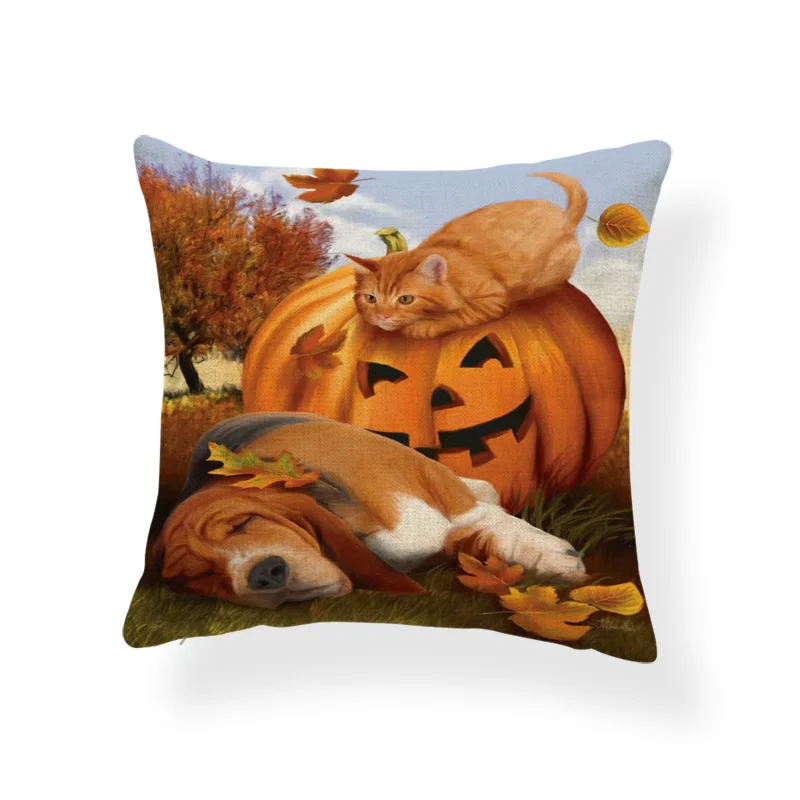 Рождественский домашний декор подушка собака черная кошка пасхальный Хэллоуин