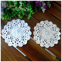 30pcslot desk accessories decor handmade crocheted doilies 14cm colorful flower placemat vintage look coaster for wedding gift
