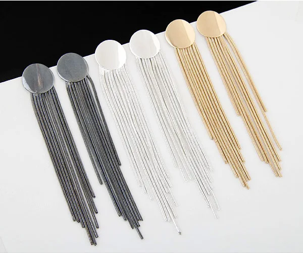 Женские длинные серьги-кисточки из металлического сплава ювелирные изделия в