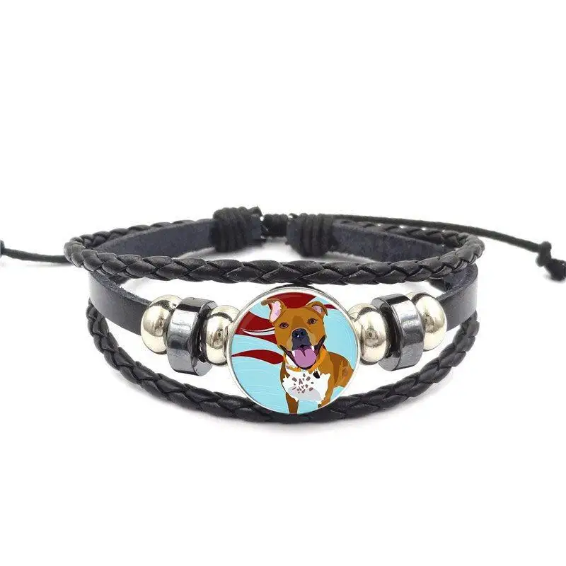 Ей глазурь Симпатичные ювелирные изделия питбулл Собака Стеклянный s черный