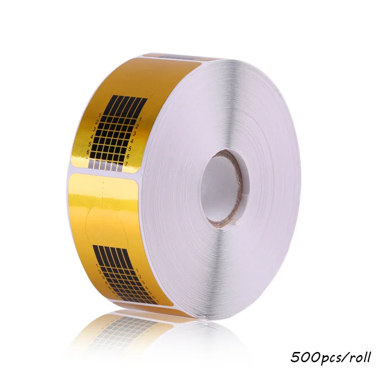 square shape 500 шт/рулон квадратной формы дизайн ногтей французские акриловые УФ гель Советы Расширение строитель форма для ногтей трафарет маникюрные инструменты - Цвет: square shape