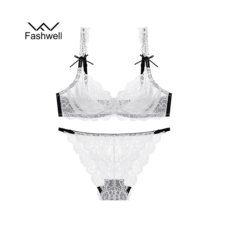 Fashwell новый кружевной комплект с бюстгальтером прозрачный бюстгальтер трусики