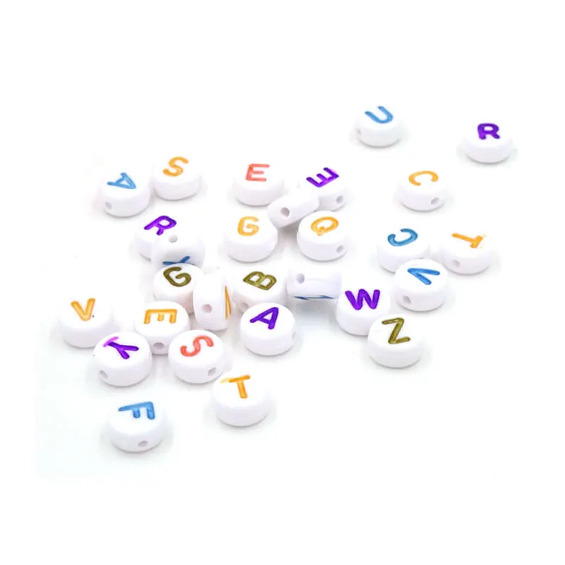7 мм продолговатые буквы алфавита бусины для изготовления ювелирных изделий