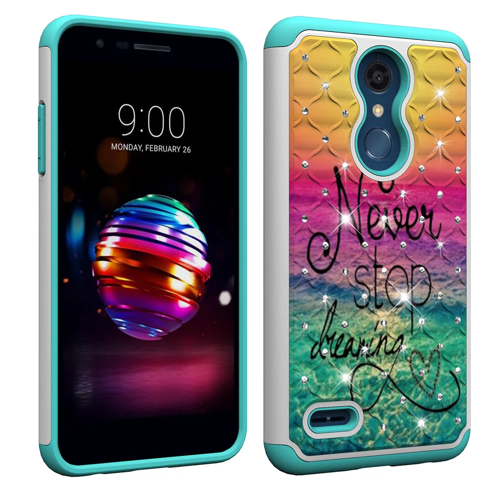 ПК + ТПУ блестки чехол для coque LG K10 K10a 2018/LG K11 K30 Q7a Plus X Power 2 K8 2018 | Мобильные телефоны и