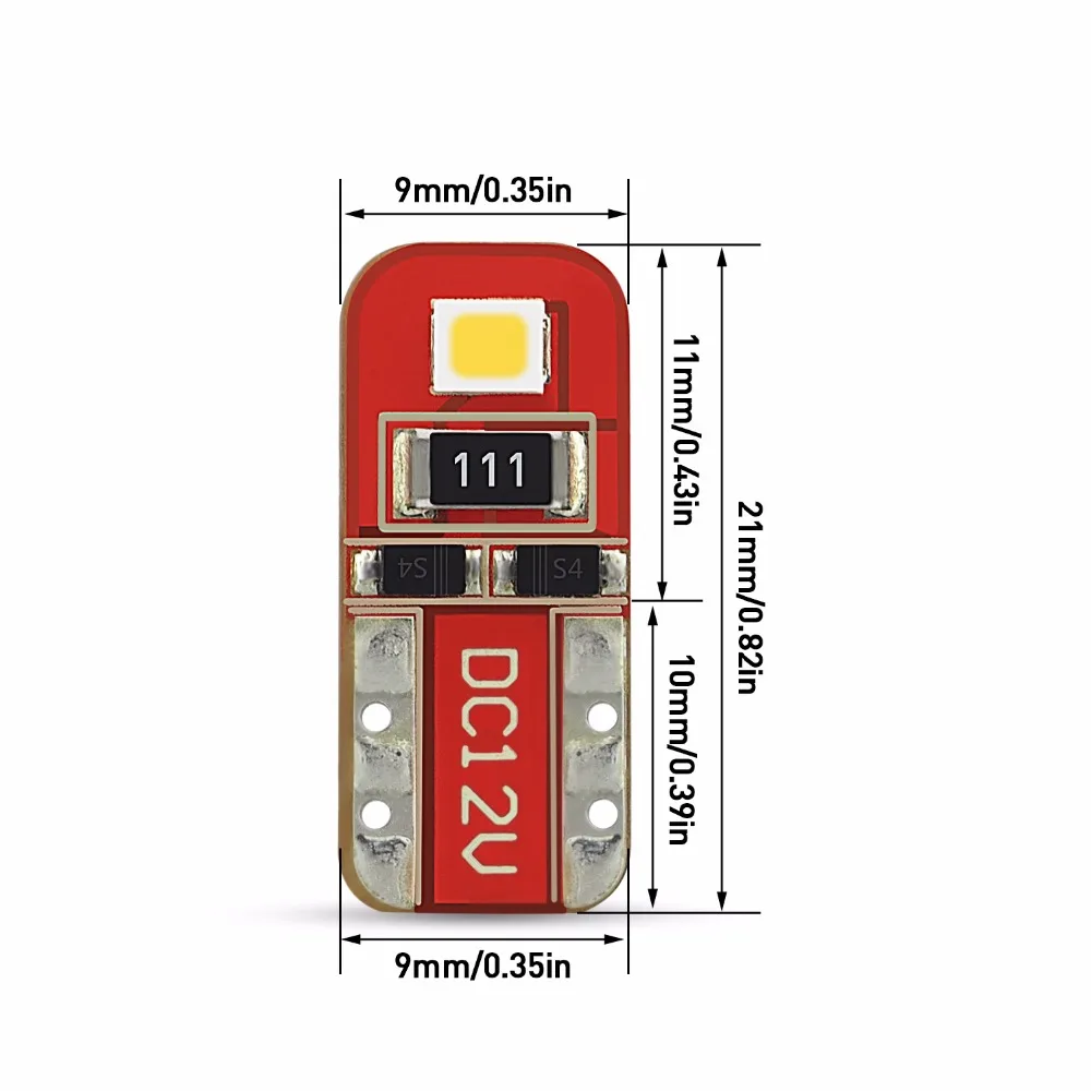 10 шт. T10 W5W 194 освещения салона автомобиля 2835 SMD светодиодный автомобиль лампы