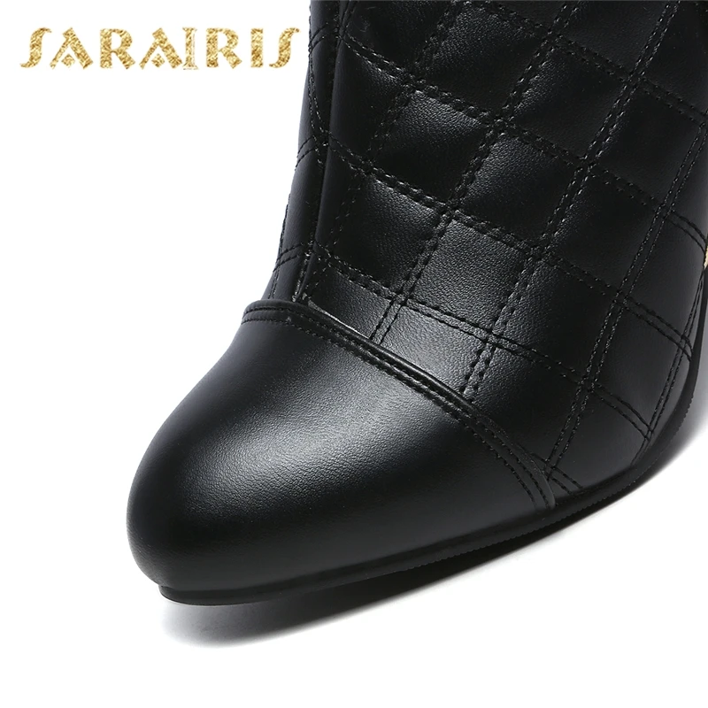 SARAIRIS/ модные большие размеры 34-44 ботинки на высоком каблуке Женская обувь женские ботинки женские сапоги до колена женские высокие сапоги
