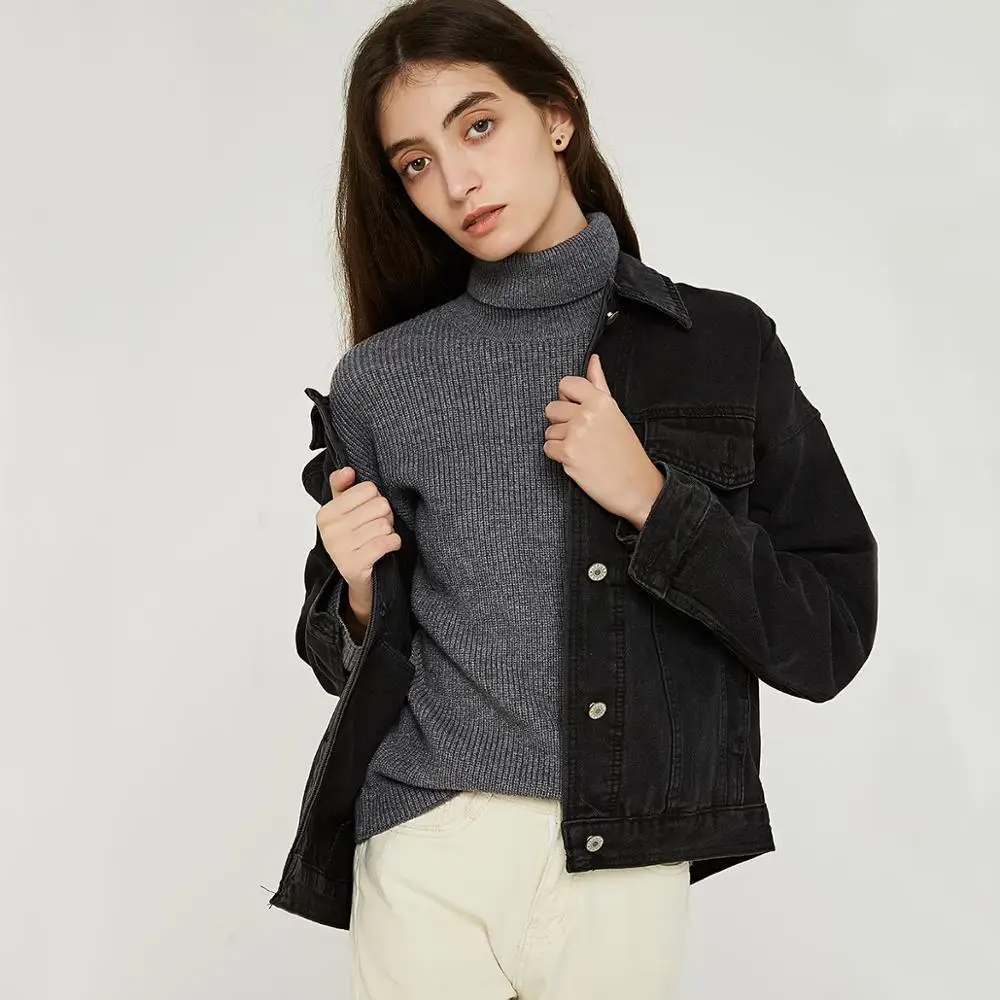 Wixra Женские повседневные жакет куртка джинсовая джинсовка с карманами оверсайз