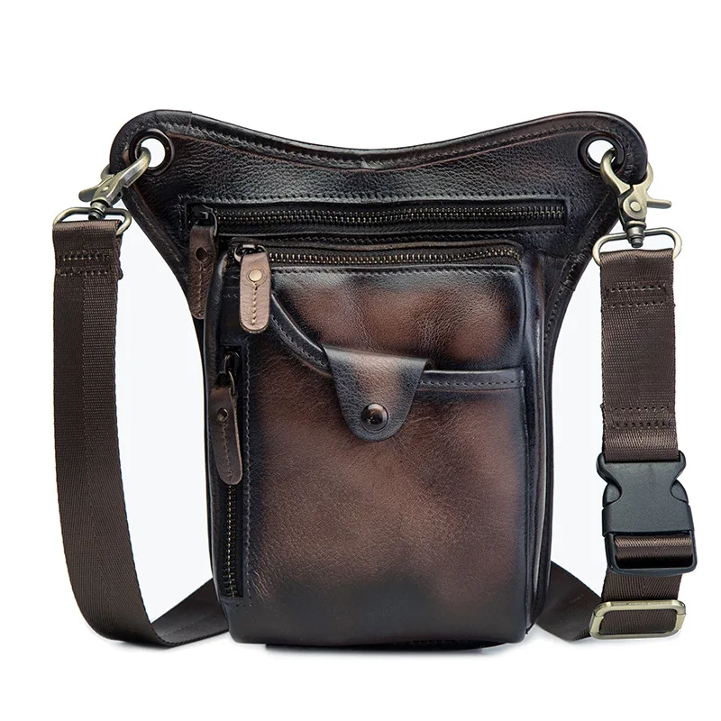 Натуральная кожа сумка на бедро мужской из натуральной кожи поясная