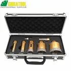 SHDIATOOL 1 комплект алмазных корончатых Сверл с коробкой M14 вакуумная пайка Dia2027355568 мм переходник для кольцевой пилы мрамор керамическое пальцевое долото