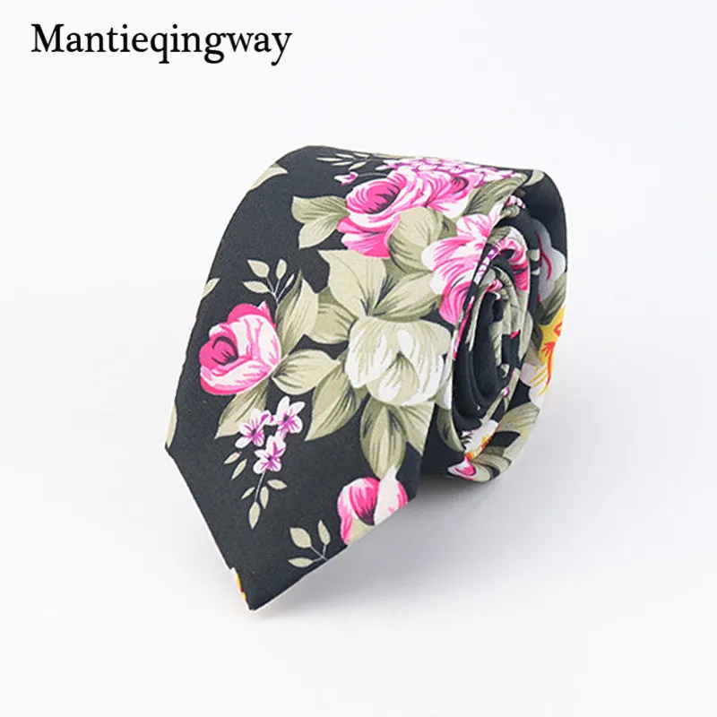 Mantieqingway Мода Галстуки для Мужчин Свадьба Костюм Темно-Синий Цветочные Паттен