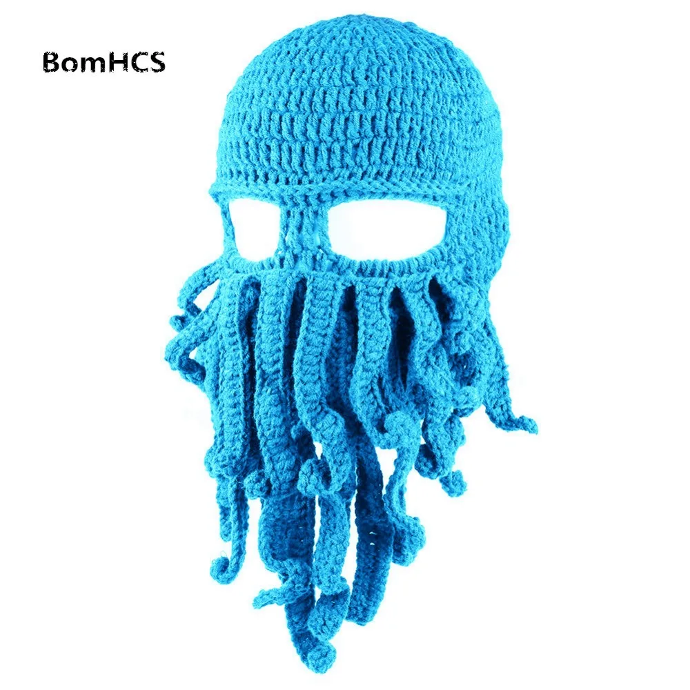 BomHCS Wholesale 9PCS Funny Series Tentacle Octopus Cthulhu Crochet Beanie Hat Cap Wind Mask