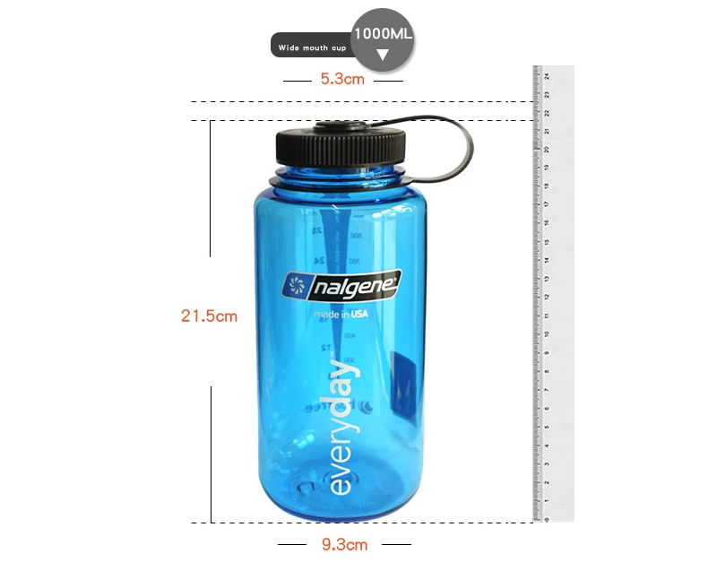 Nalgene Портативный Спорт на открытом воздухе чашки пластиковый стакан воды Велосипеды спортивный чайник герметичные чашки Пеший Туризм Спортивная бутылка для воды 1000 мл